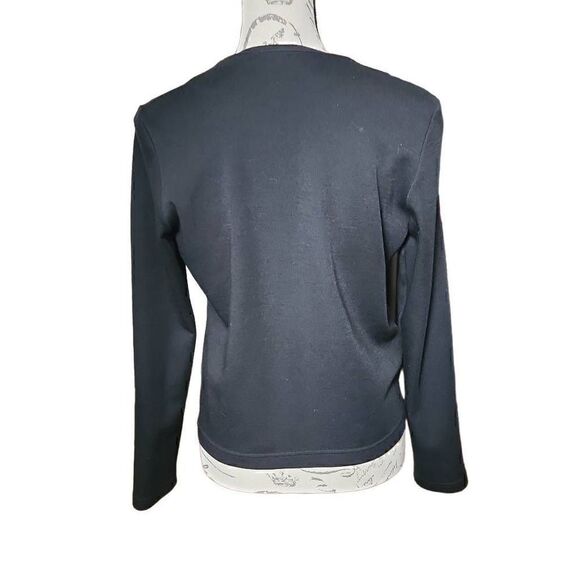 Adrienne Vittadini Ladies Black Wool Full Zip Jacket - Size Small - Picture 2 of 5